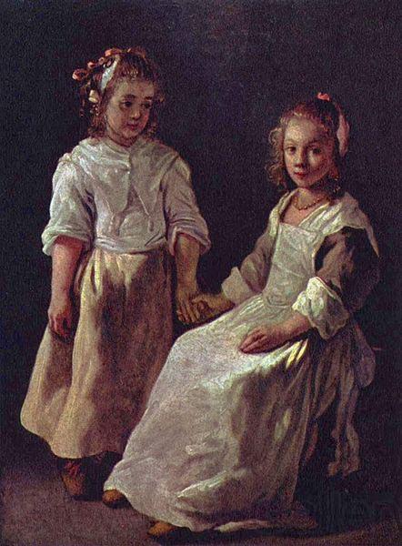 Louis Le Nain Twee meisjes. France oil painting art